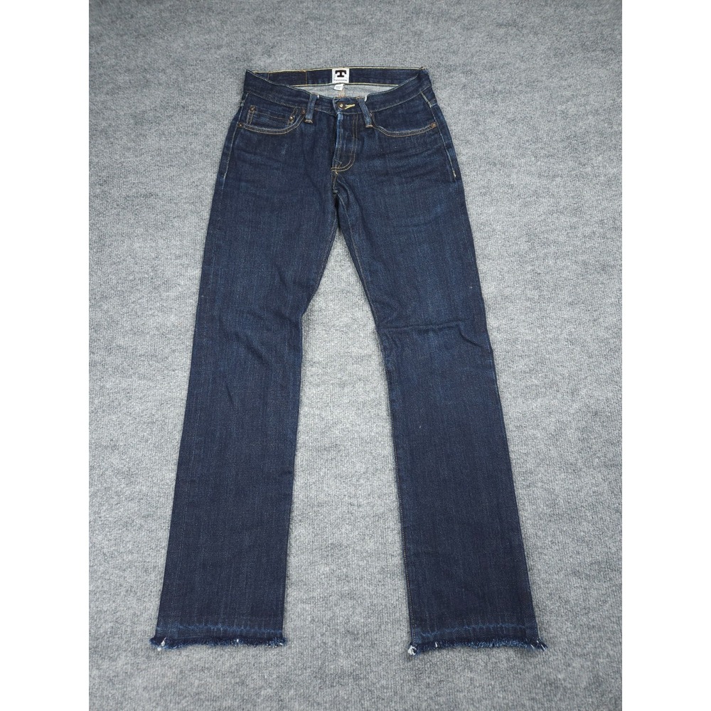 TELLASON John Graham Mellor Slim Straight Jeans 28 (FITS 26) Selvedge RAW HEM